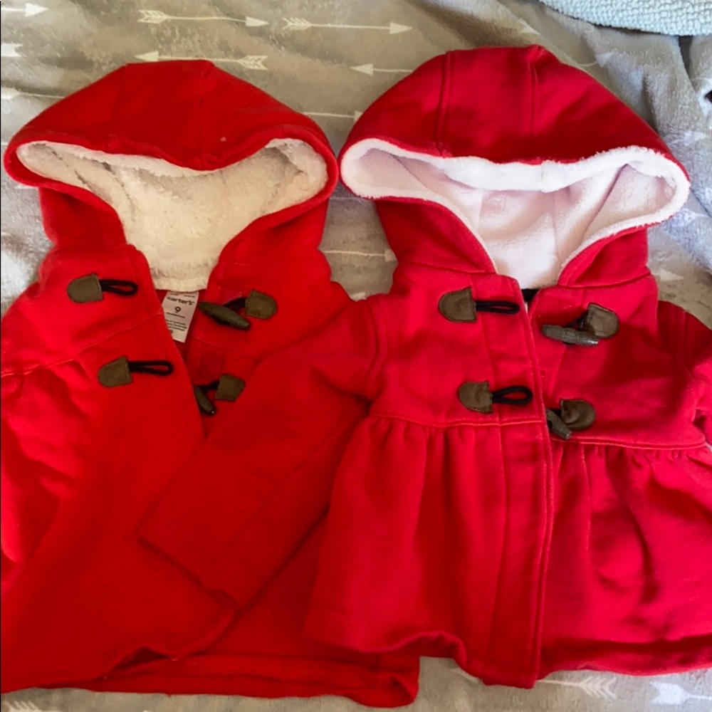 Carter’s red, hooded jacket - 9m